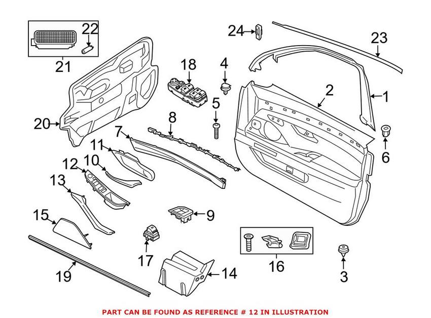 BMW Interior Door Handle Trim - Front Driver Side (Oyster) 51417225879